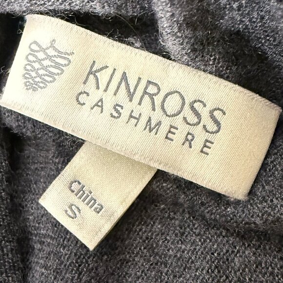 Kinross Open Cardigan 100% Cashmere Gray Size Small - Picture 2 of 7